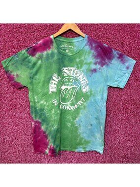 The Rolling Stones in Concert Hot Lips Rock Tie Dye L